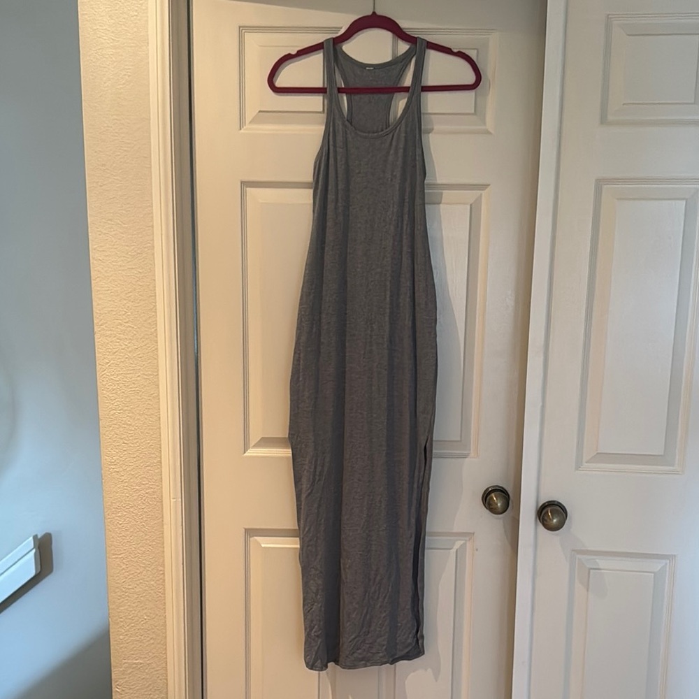 Gray Sleeveless Maxi Dress